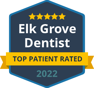 Badge top patient rated 2022 Elk Grove dentist.