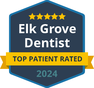 Badge top patient rated 2024 Elk Grove dentist.