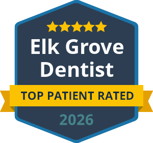 Badge top patient rated 2026 Elk Grove dentist.